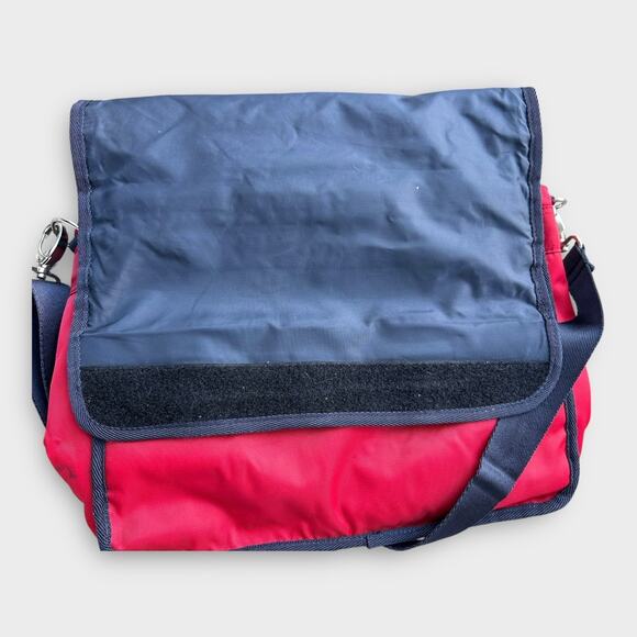 Vintage 90s Tommy Hilfiger Messenger Lap Top Bag Red Preppy Academic Grunge - Picture 9 of 13